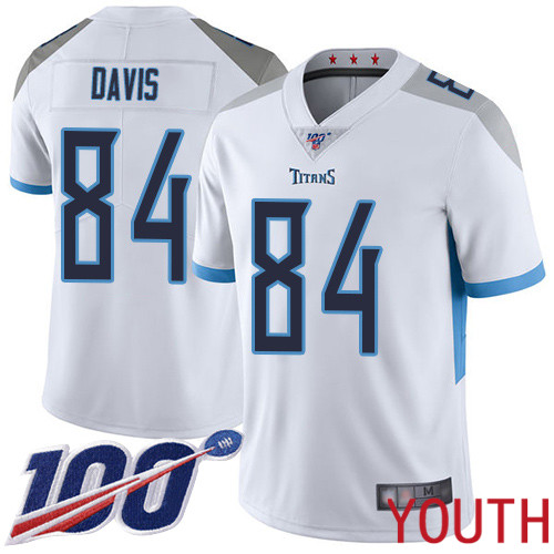 Tennessee Titans Limited White Youth Corey Davis Road Jersey NFL Football 84 100th Season Vapor Untouchable